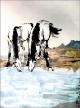 Xu Beihong pferde trinken wasser Chinesische Malerei